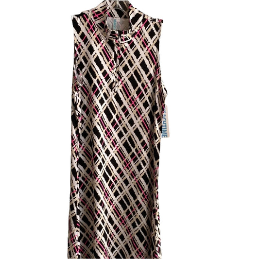 Sleeveless Zip Up Dress-Fresh Plaid Neutrals