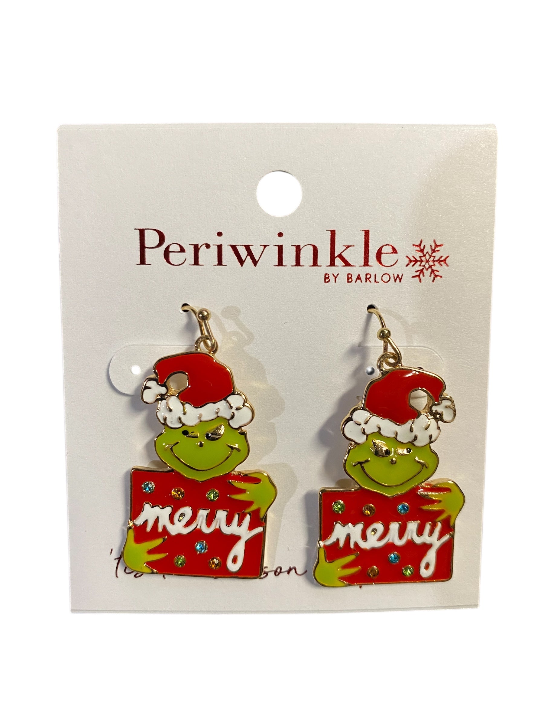 Earrings with Grinch design