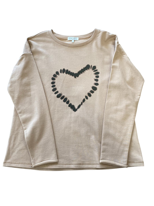 Fleece Heart Pullover-Honey