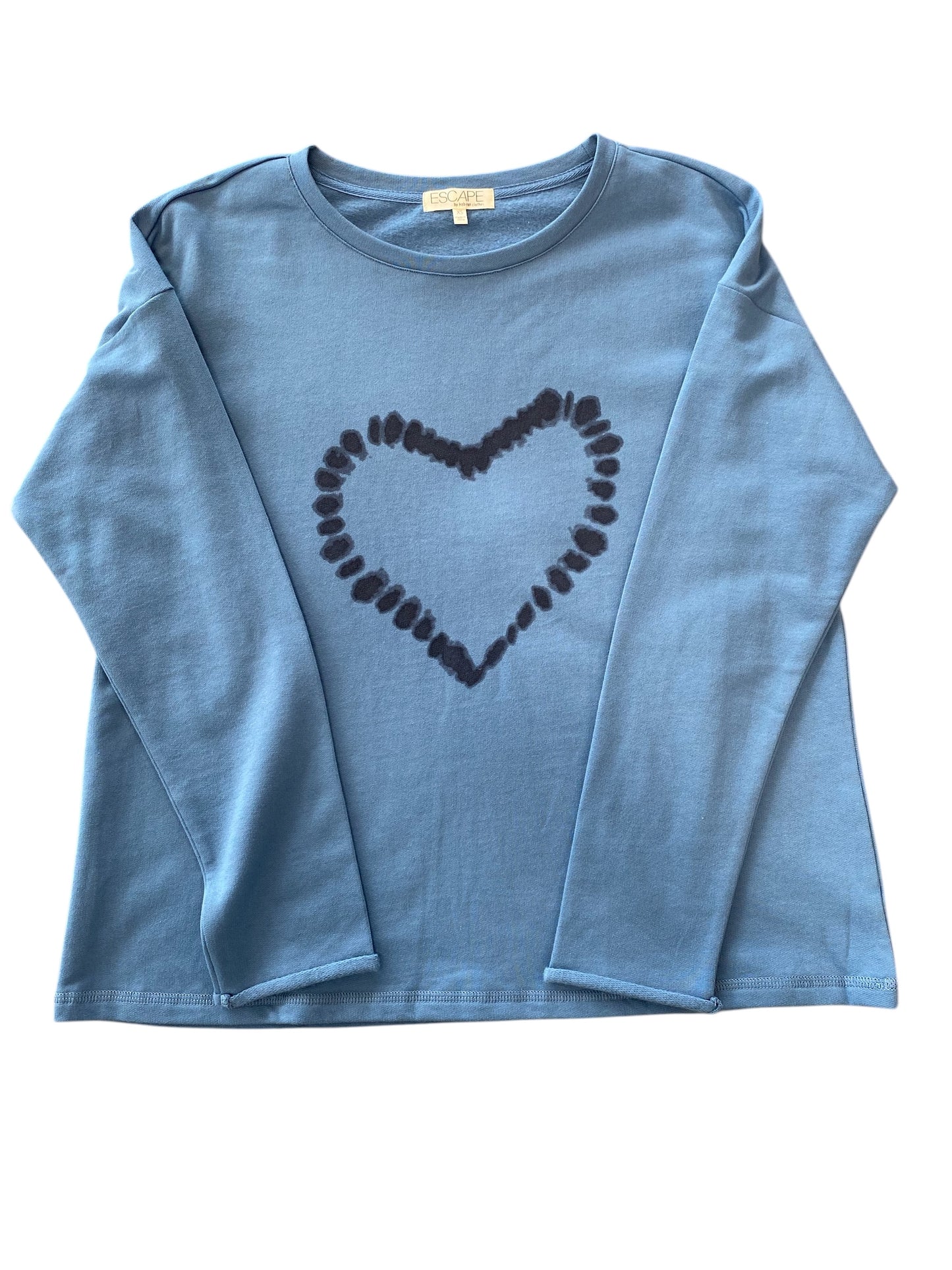Fleece Heart Pullover-Indigo