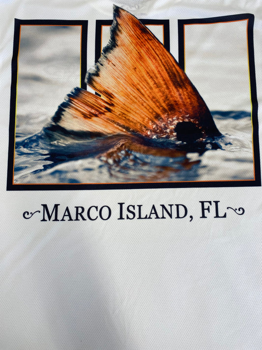 MI Redfish Fin L/S DriQ Shirt-White