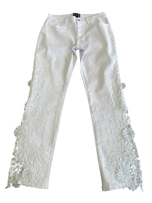 Pepper Lace Jeans-White