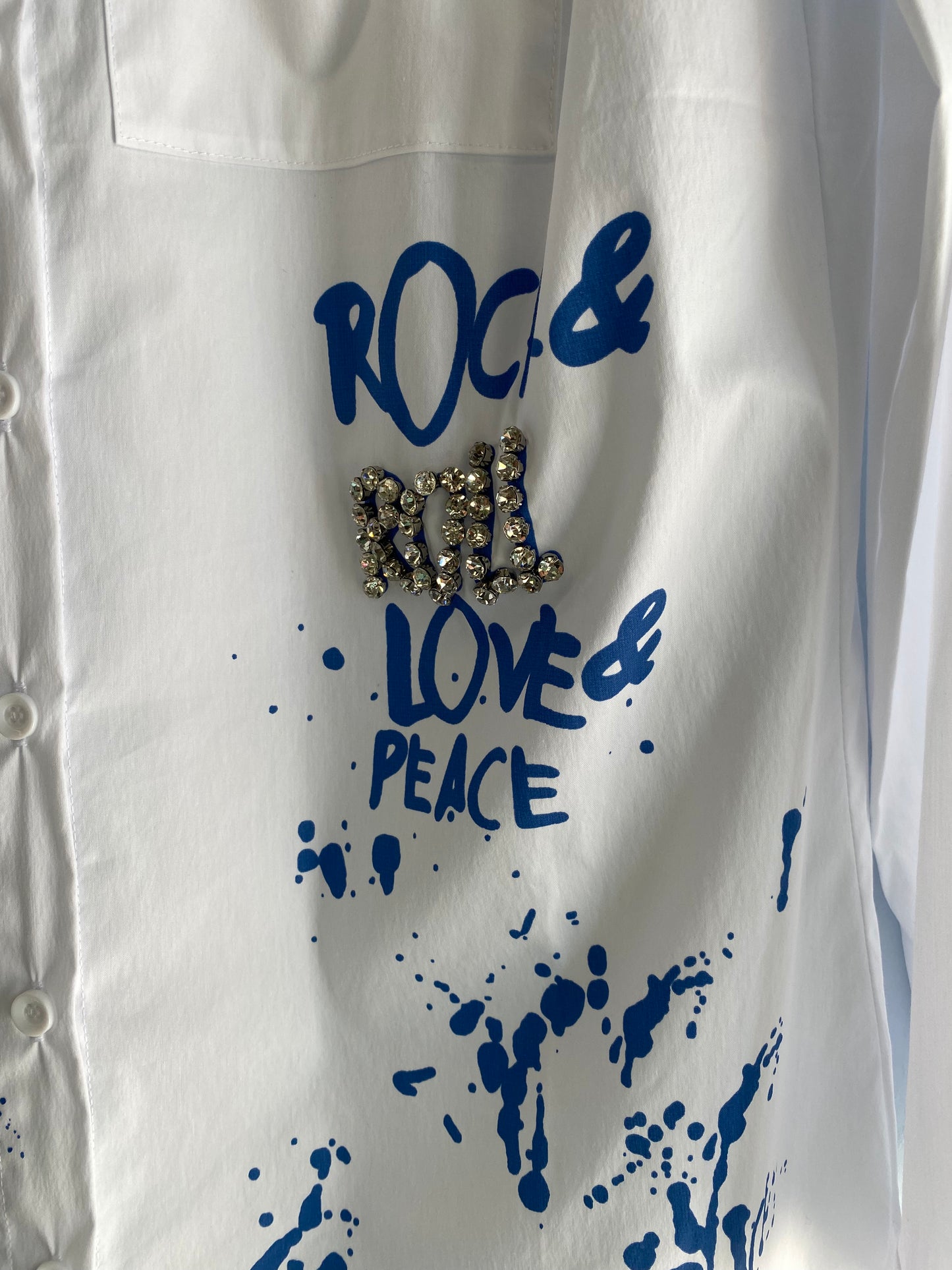 Rocky Blouse-White/Blue