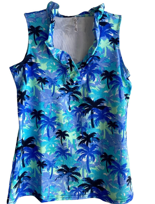 V-Neck Ruffle Tank-PTBL