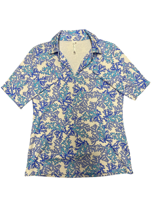 3/4 Slv V-Neck Collar-CRBL