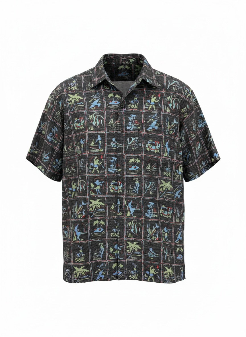 Island Scenes SS Shirt-Black