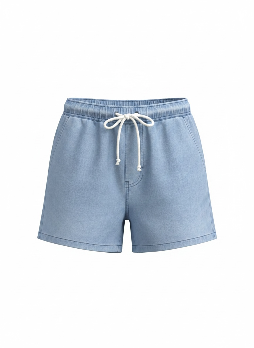 Everyday Denim Shorts-Light Denim