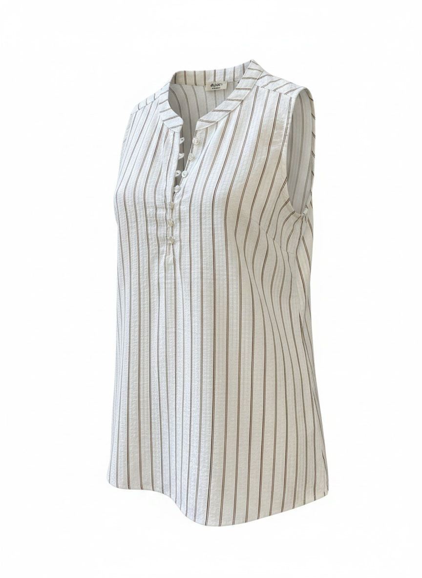 Miller A-Line Top-White/Brown