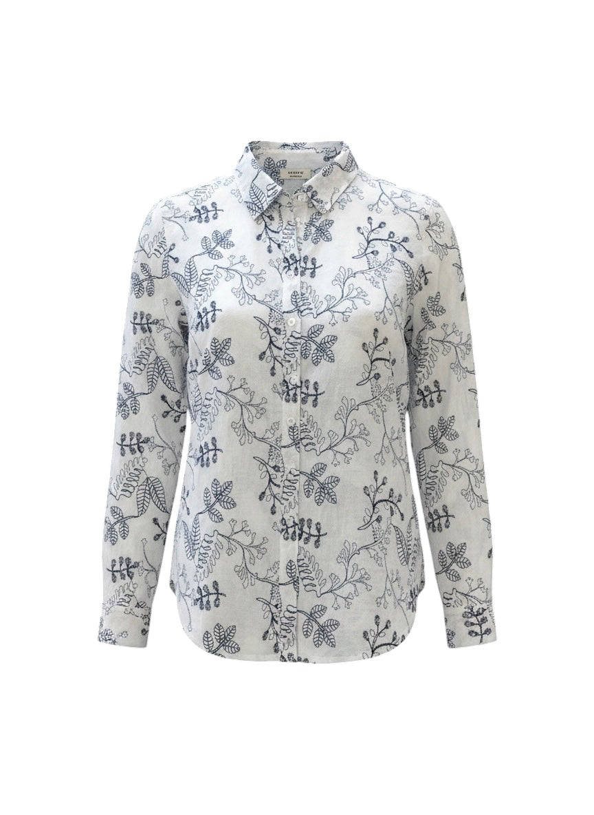 Lily Blouse-White/Navy