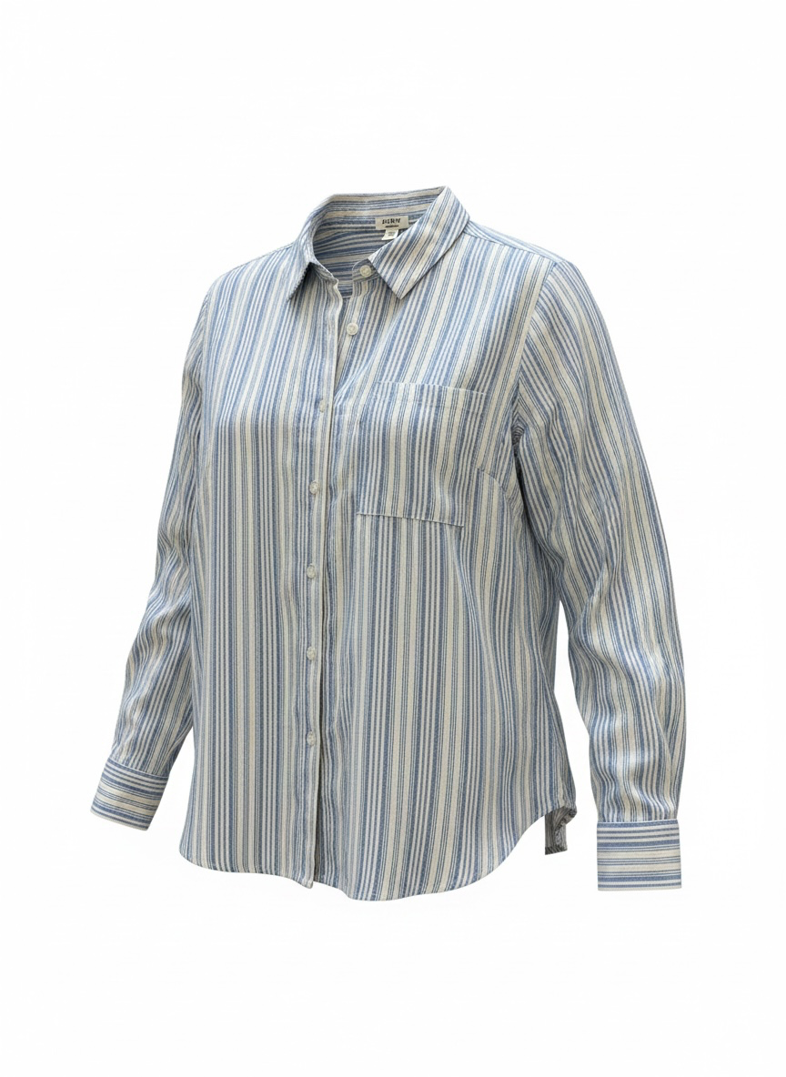 James Stripe Shirt-Denim