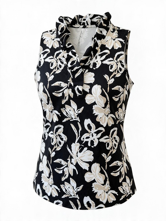 V-Neck Ruffle Tank-FLNT