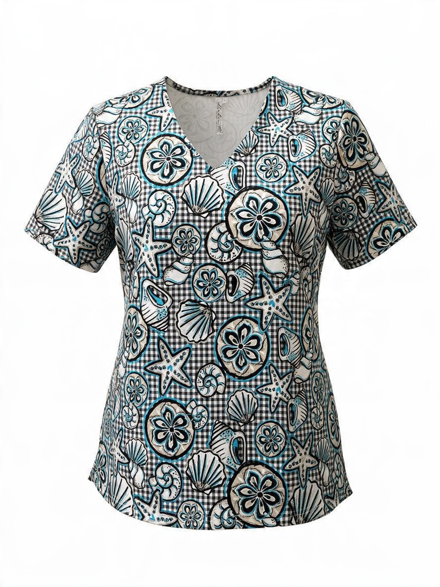 S/S V-Neck Top-GISN