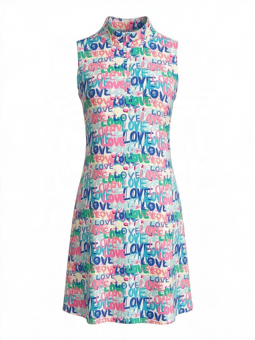 Sleeveless Zip Up Dress-LVMU