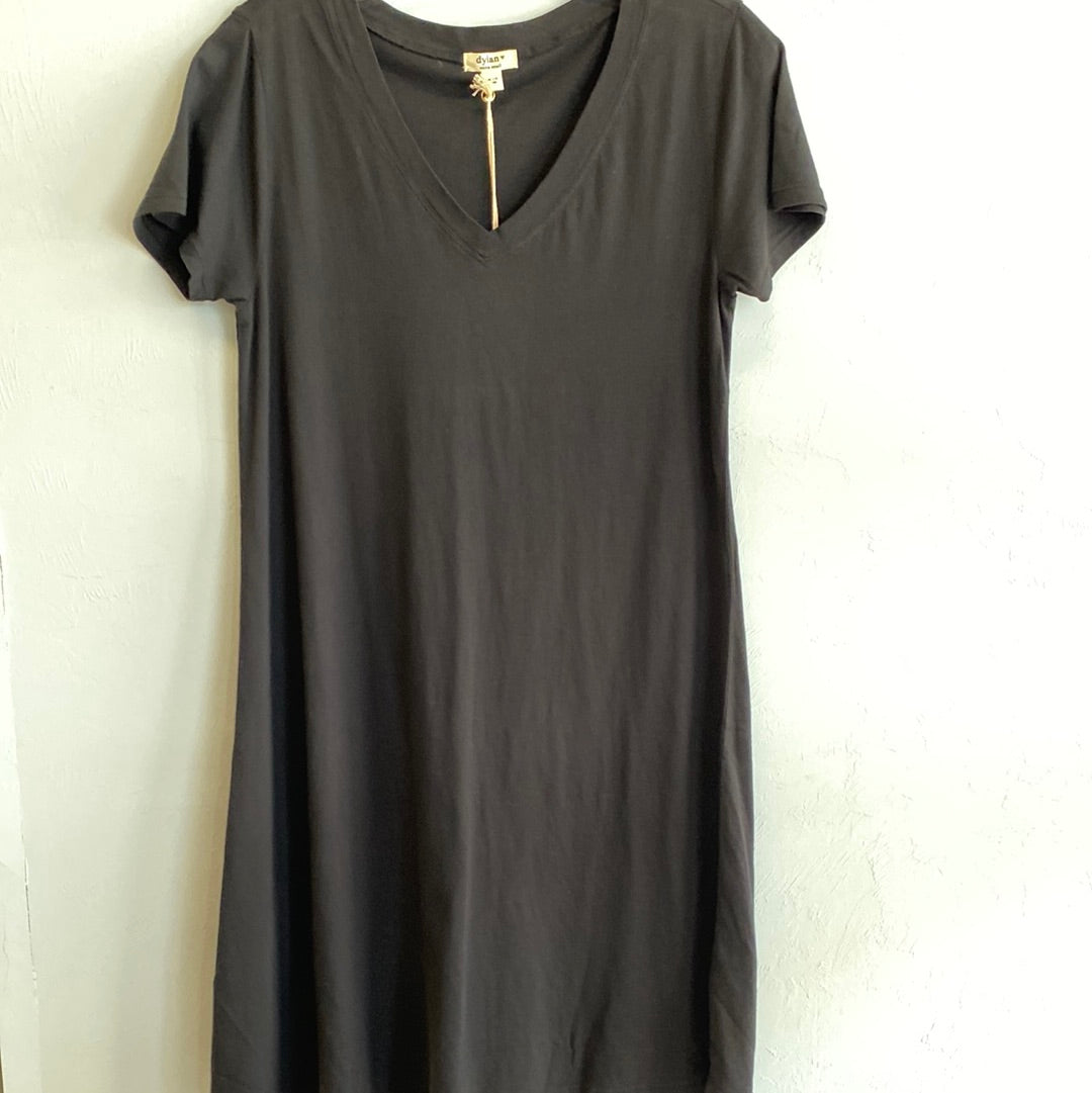 Cotton Jersey Tess T-Dress - Black