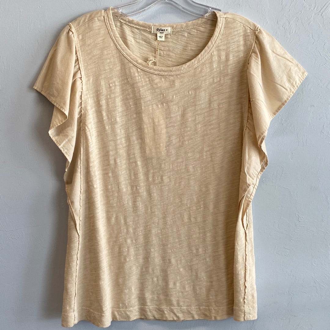 Kira Top With Raw Seams-Sand Dune