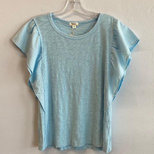 Kira Top With Raw Seams-Pale Blue