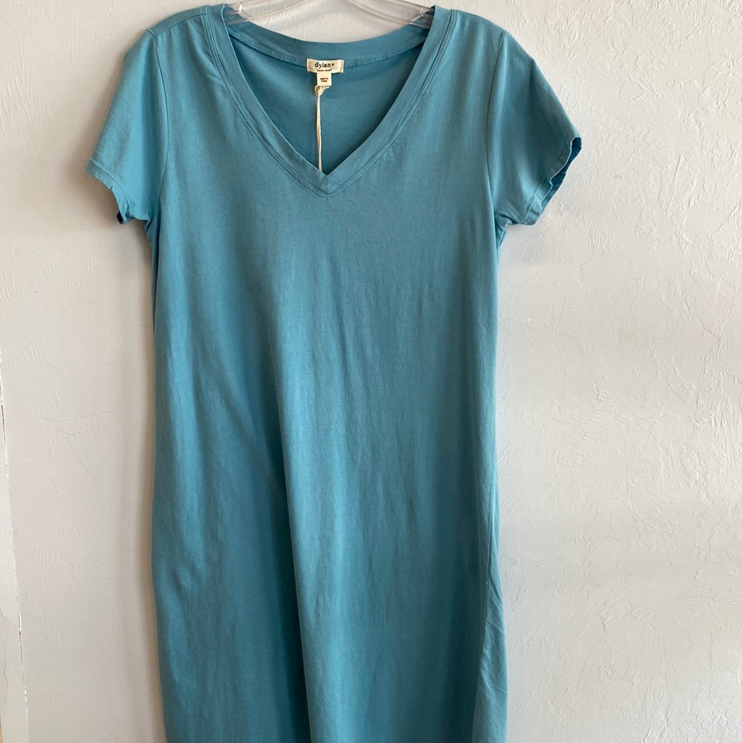 Cotton Jersey Tess T-Dress-Blue Jay