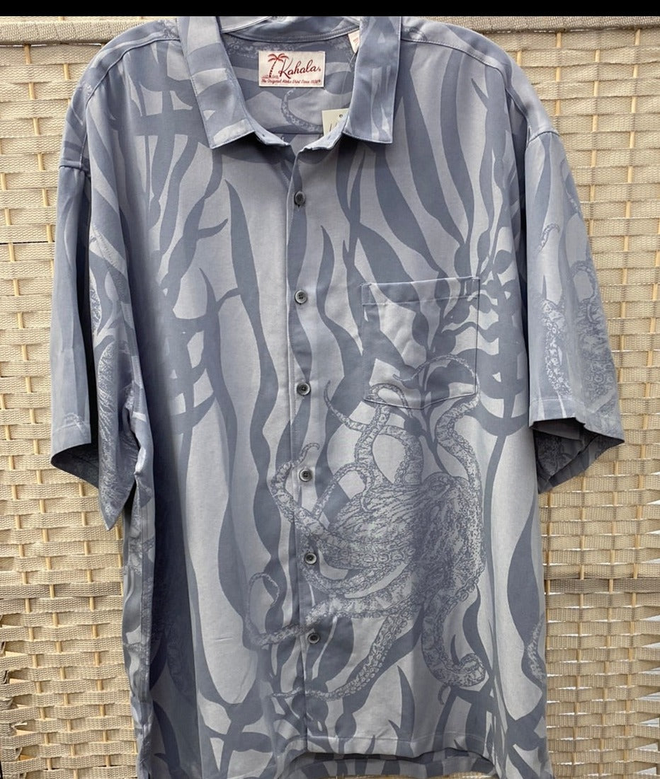 grey pattern button up