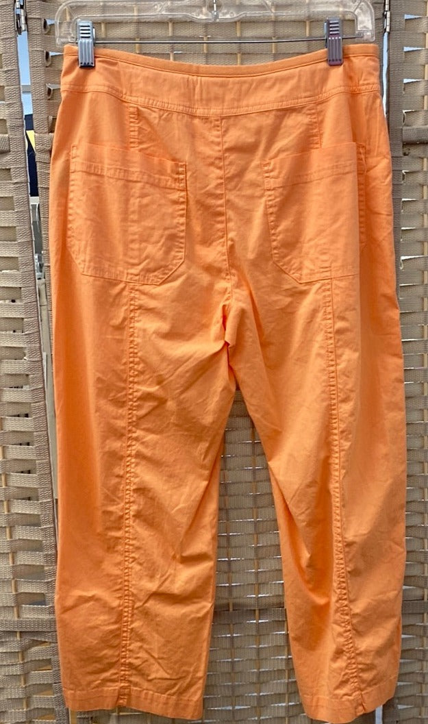 Cantaloupe Orange Salt Wash Poplin Capri Pants