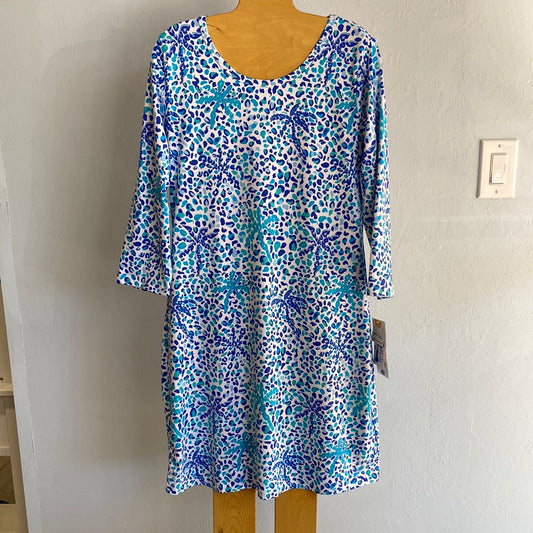 3/4 Sleeve Travel Dress - CTBL Cheetah Blue