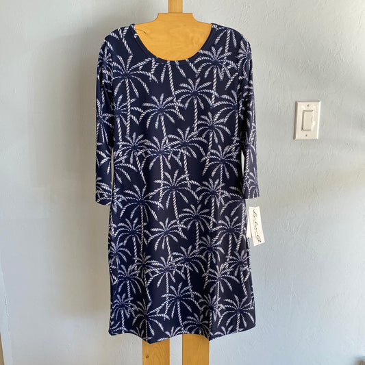 3/4 Sleeve Travel Dress-PRNV Palm Tree