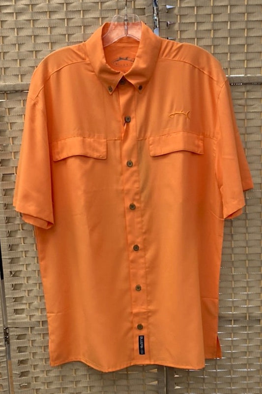 Orange button up shirt