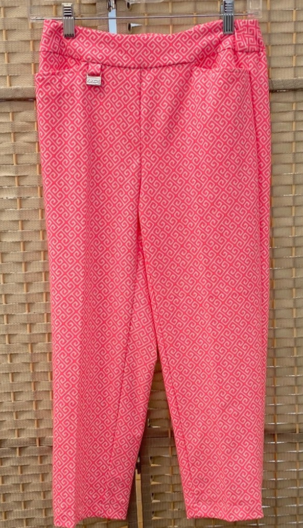Pink Print Capri Pants
